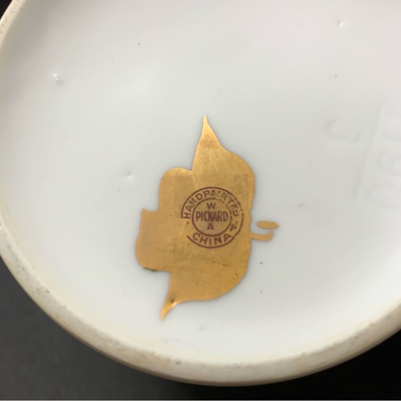 Vintage Pickard China Sugar Bowl with violets and Gold Accents - Picture 8 of 10